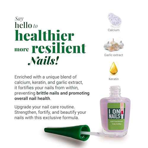 I On Nails: Ultimate Nail Strengthener, Growth & Repair, Clear Polish Hardener, Keratin Treatment for Damaged Nails - Hard as Nails Elixir.