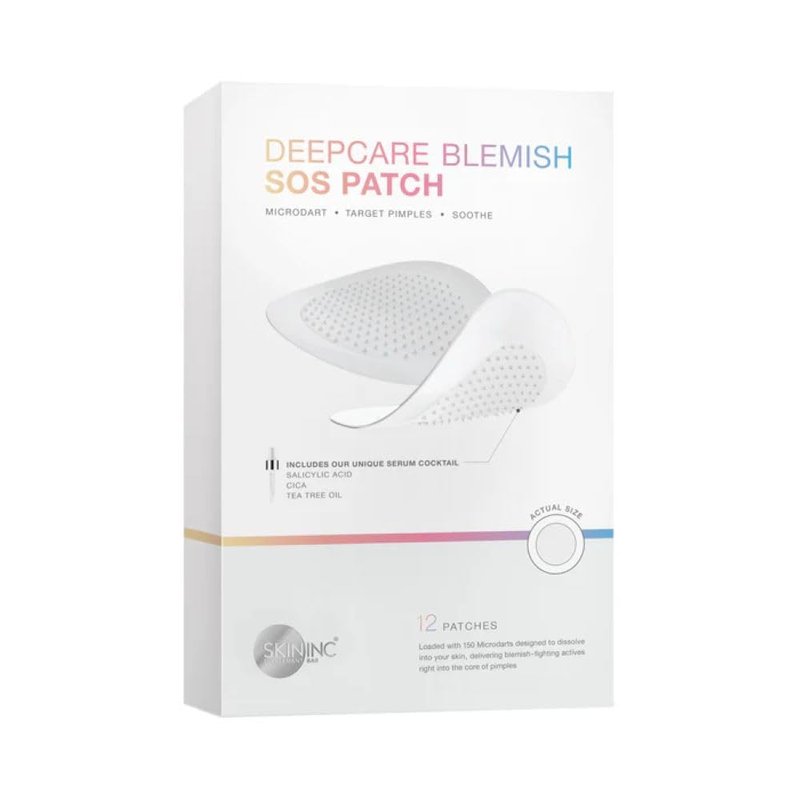 SKIN INC Deepcare Blemish SOS Pimple Patches - Overnight Acne Spot Treatment with Micro Dart Technology | Tea Tree & Salicylic Acid