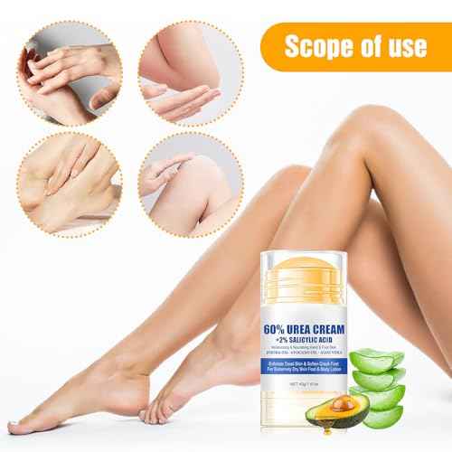 60% Urea Hydrating and Anti-Cracking Foot Cream, Moisturizing Foot Cream to Repairs and Relieves Cracking and Dryness Feet, Foot Lotion Heel Stick Repairs for Hands, Knees, Elbows (1)