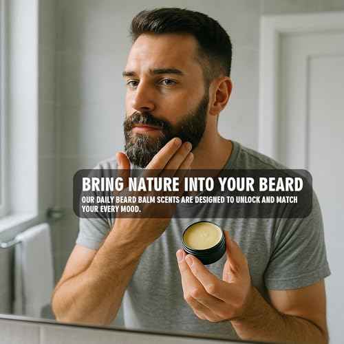 Biotin Beard Growth Balm for Men ? Conditioning Balm with Castor, Shea & Jojoba Oils to Condition, Soften & Thicken Facial Hair ? Non-Greasy, Sandalwood Scent ? 2 oz Grooming Kit