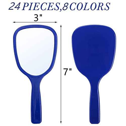 ZOOFOX 24 Pieces Hand Mirror, Small Handheld Mirror with Handle, Compact Makeup Mirror for Travel, Camping, Daily Use