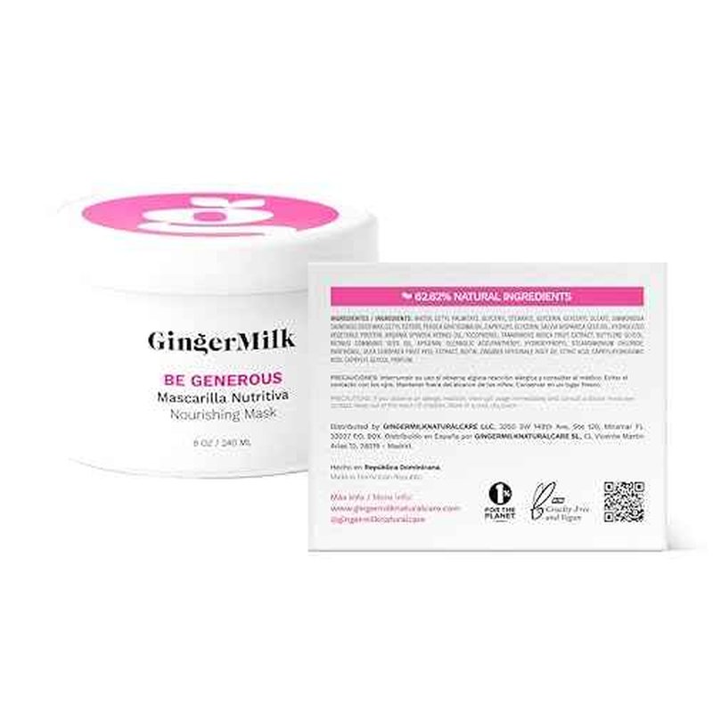 Deep Repair Hair Mask for Dry and Curly Hair ? Castor Oil, Biotin, Ginger ? Sulfate-Free ? Be Generous by Ginger Milk ? 8 oz