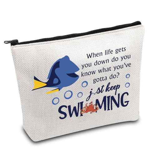 Dory Lover Gift Dory Movie Cosmetic Bag Cartoon Character Lover Gift Dory Fish Fans Gift Animal Ocean Gift (keep swimming)