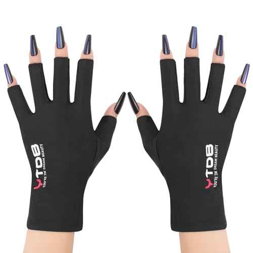 Fingerless Gloves, UV Protection Gloves for Women, Ideal for Gel Manicures and UV Light for Nails, Lightweight and Stretchy Fabric
