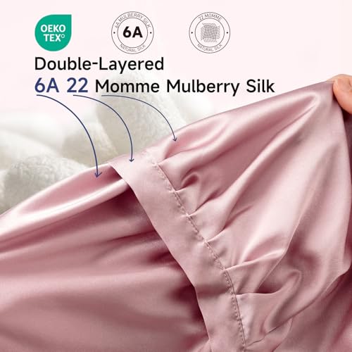 Kaome 100% Mulberry Silk Bonnet for Sleeping Women, 22 Momme Double Layer Silk Hair Wrap, Non-Slip Sleep Cap with Adjustable