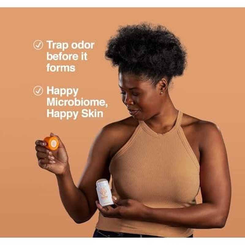 Hume Supernatural Aluminum Free Deodorant for Women & Men - Safe for Sensitive Skin - Probiotic, Plant-Based, Baking Soda Free, Aloe, & Cactus Flower, Anti Sweat, Stain & Odor - Amber Woods, 3-Pack