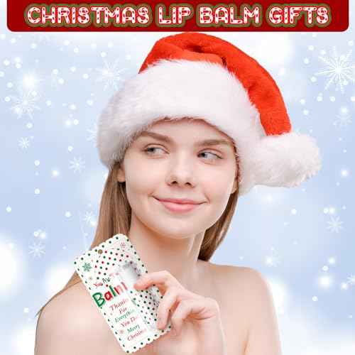 30 Pack Christmas Lip Balms Bulk Xmas Lip Balm Honey Flavored 5 Styles Holiday Party Treat Goodie Bags Stuffers Small Gifts for Women Men