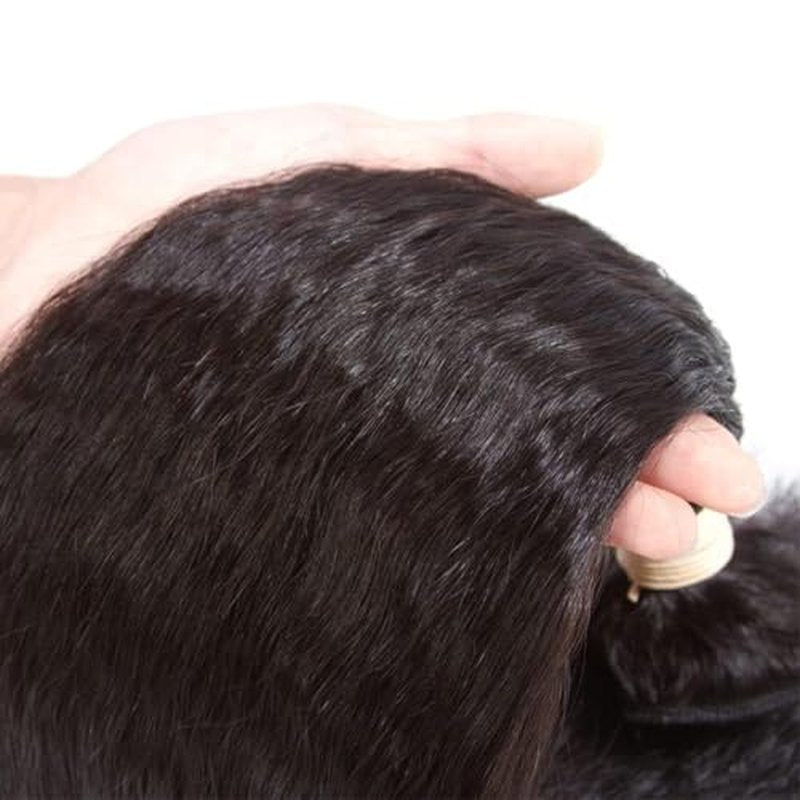 DMS Kinky Straight Bundles Yaki Straight Bundles Human Hair For Black Women 100% Unprocessed Brazilian Remy Hair Natural Black Color (26 inch£¬black)