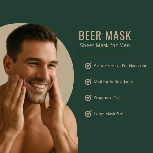 Skincare for Men: Sheet Mask: Beer Lover¡¯s Gift for Men, Bachelor Party, Groomsmen, Boyfriend, Dad, White Elephant, and Stocking Stuffers