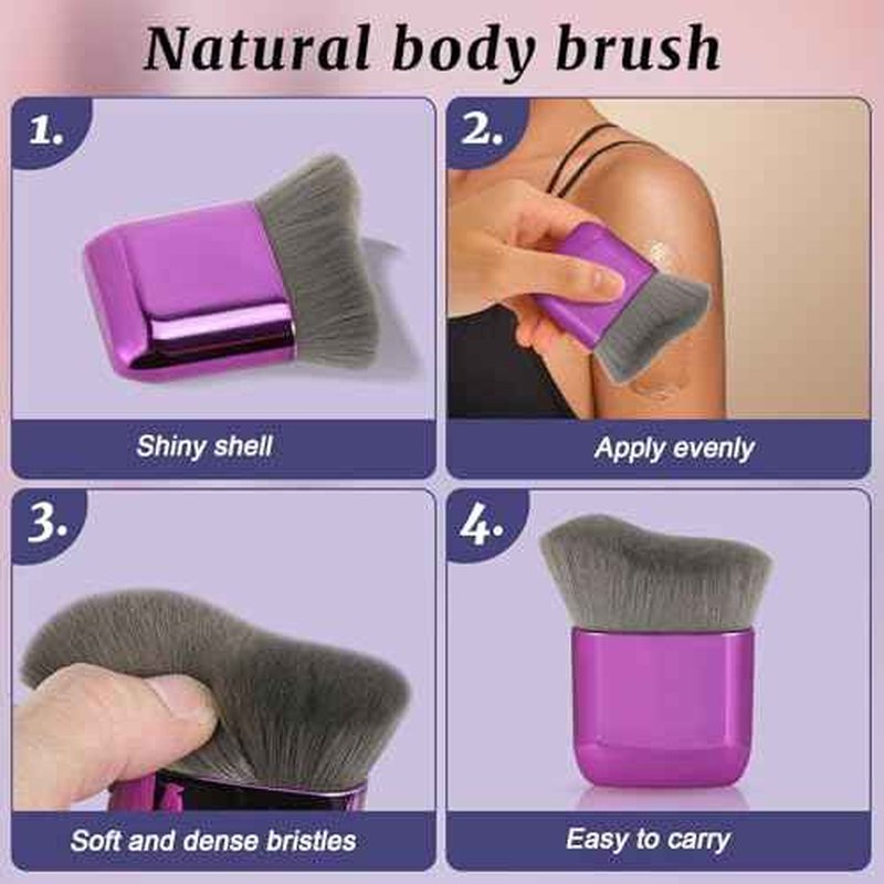 UNIMEIX Self Tanner Brush Sunscreen Body Makeup Brush Kabuki Blend Applicator Spray Tan Blending Beauty Brush for Body Coverage Perfector (Violet)