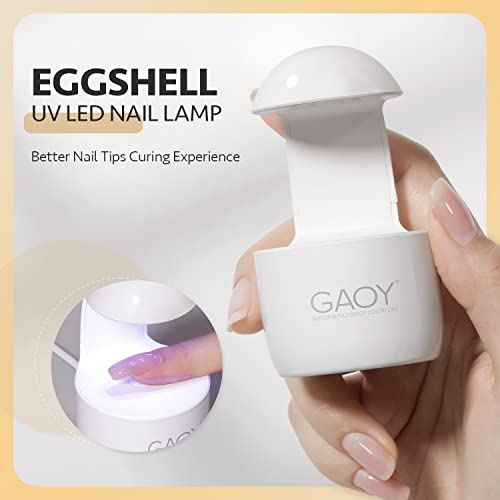 GAOY Mini UV Light for Gel Nails, Small Curing Light, Eggshell LED Nail Lamp, Fast Curing, White