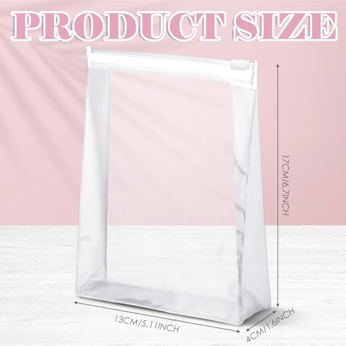 Xuniea 100 Pcs Mini Clear Makeup Bag PVC Small Travel Toiletry Organizer Pouches Bulk Waterproof Transparent Plastic Cosmetic Bag with Zipper for Women Men Travel(5.1'')