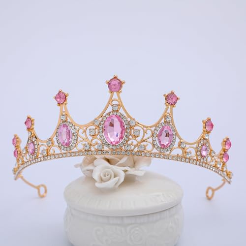 FORSEVEN Crystal Tiaras Birthday Crown for Women Wedding Rhinestones Princess Party Headbands Hair Accessories for Women and Girls Halloween Decorations Headband