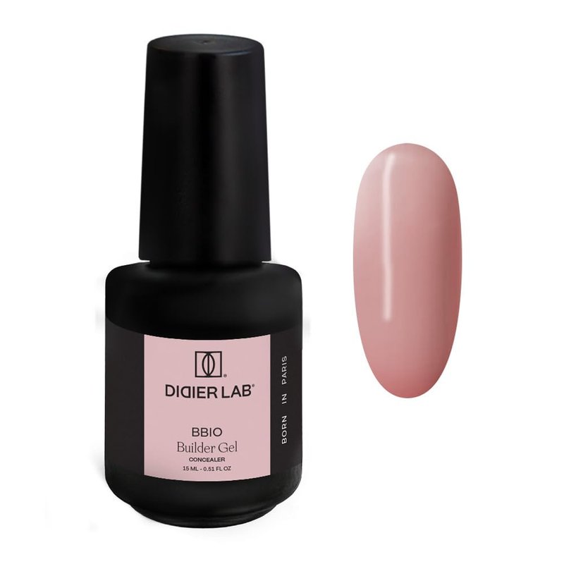DIDIER LAB BBIO Builder Gel in a Bottle - Milky Pink - Clean Formula Free from HEMA and TPO - Self Leveling Builder Gel for Nails - Nail Builder LED UV Gel for Strengthening Nails - 0.51 fl oz