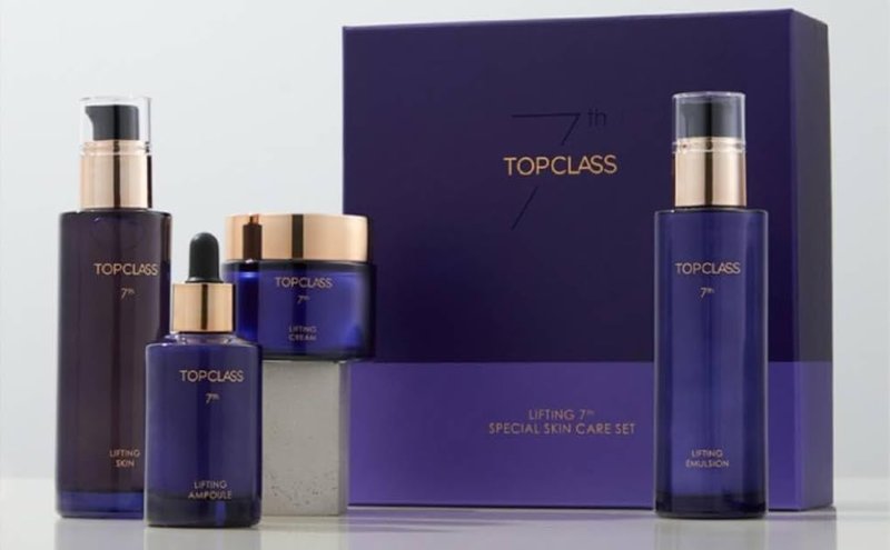 TopClass Lifting 7th Skincare Set - Korean Anti-Aging 4-Piece Set with Toner, Emulsion & Cream for Firming and Hydrating | 4.05 fl oz & 1.69 fl oz