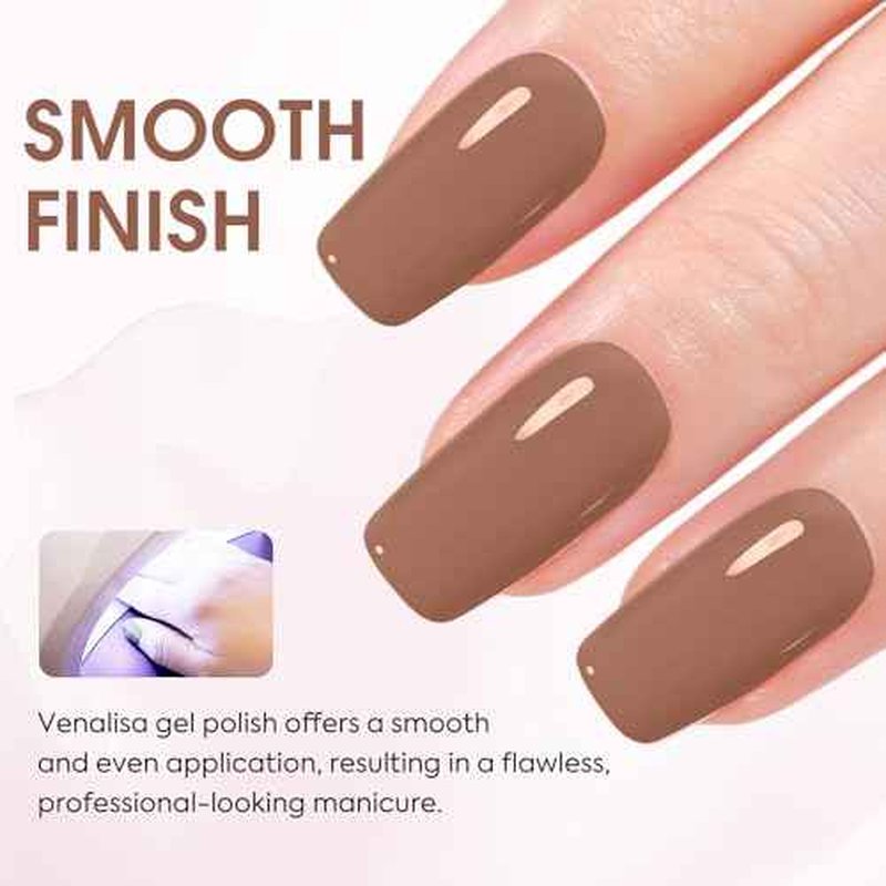 VENALISA Brown Gel Nail Polish 1 Pcs 12ml Brown Color Gel Polish Soak Off UV Salon Manicure DIY at Home Nail Art For Girls Women