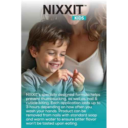 NIXXIT Nail Biting Prevention for Kids - Thumb Sucking Deterrent for Kids, Toddlers, Children - No Bite Nail Polish Pen - Bitter Taste - Safe & Effective Solution for Age 3+