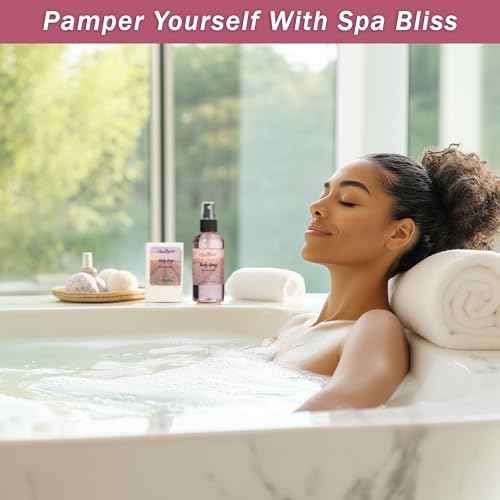 Spa Gift Baskets For Women - Luxury Bath Set With Rose Oil & Orchid - Spa Kit Includes Body Wash, Bubble Bath, Lotion, Body Butter, Soap, Body Spray, Shower Puff, and Towel