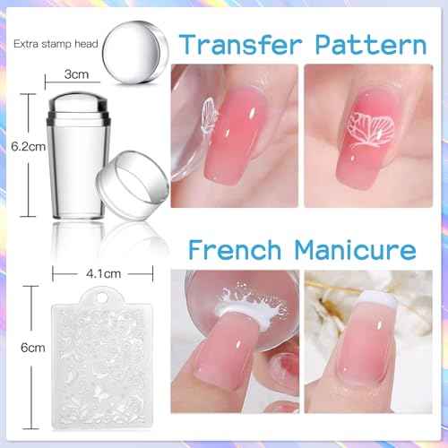 Biutee Nail Stamping Plate 16Pcs Nail Stamper Kit 12Pcs Nail Art Stamp Plates with Silicone Stamper, Scraper & Storage Bag, Stamping Plates Star Plaid Flower Butterfly Template Halloween Design Gift