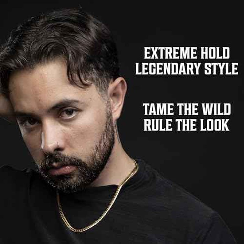 Viking Revolution Sandalwood Hair Pomade for Men - Extreme Hold Water-Based Hair Gel - Extra Firm Strong Hold With High Shine - Mens Pomade (4oz)