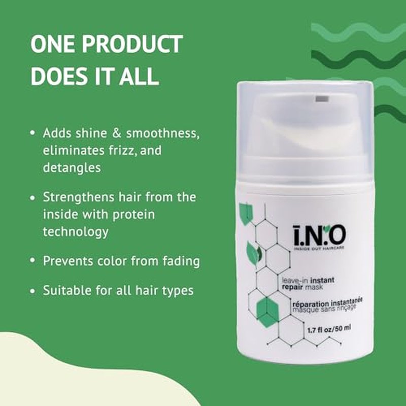 Earthly Body Inside Out Haircare Leave-In Instant Repair Mask - 1.7 fl oz - Strengthens & Repairs for Shiny, Detangled, Frizz-Free Hair - Plant-Based Formula - Vegan & Cruelty Free