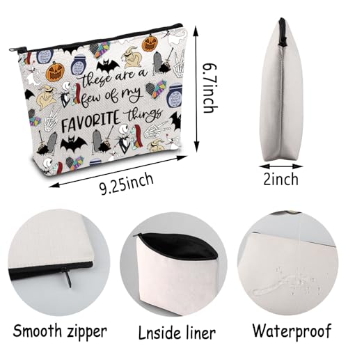 ENSIANTH Horror Movie Inspired Gift Zero Ghost Dog Makeup Bag Spooky Gift Skull Lover Travel Bag (Nightmare MU)