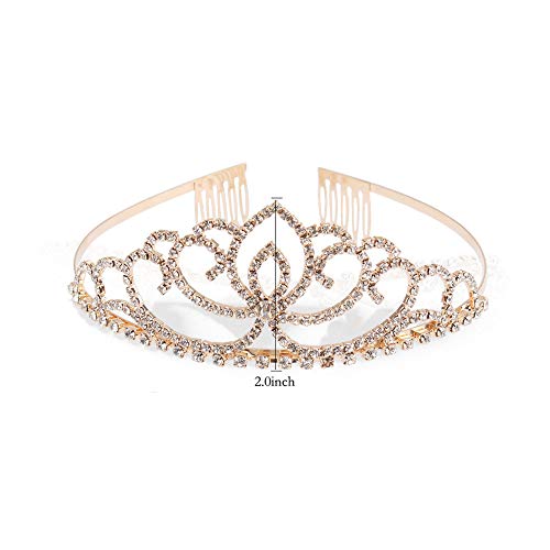 Pack of 2 Rhinestone Tiara Crown Exquisite Headband Comb Pin Wedding Christmas Bridal Party Birthday Tiaras