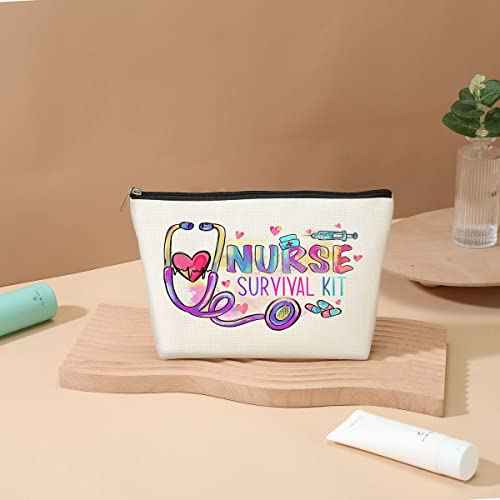 DJHUNG Funny Love Nurse Makeup Bag Nurse Accessories for Work Nurse Gifts for Women Nursing Bag for Women Female Her Wife Mom Graduation Birthday Thank You Retirement Gifts Nurse Survival Kit