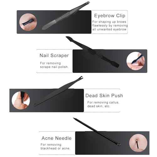 Nail Clipper & Grooming Set,10-Piece Manicure Set, Nail Care Kit with Travel Case, Ideal Christmas Gift or Stocking Filler Stuffers for Men & Women