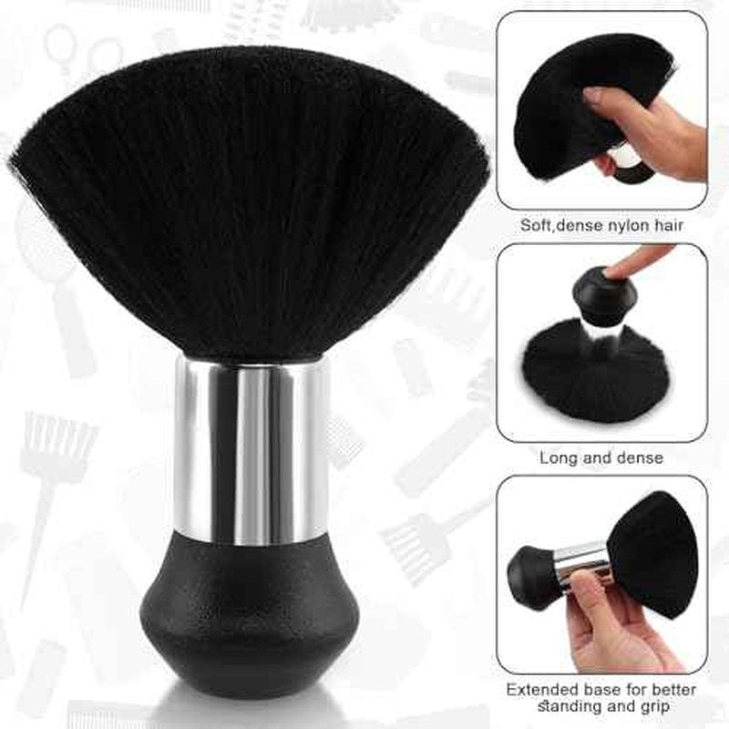 NICEMOVIC Hair Cutting Barber Cape with Neck Duster Brush and Barber Brush, Professional Barber Accessories Cleaning Supplies for Salon Haircut Styling (Black)