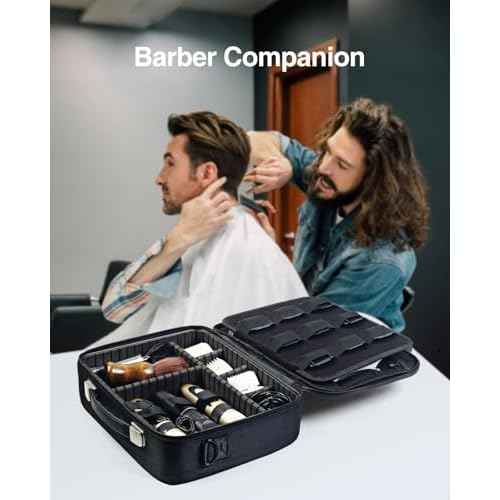 Luxtude Large Barber Case, Barber Bags for Clippers and Supplies, Travel Hair Clipper and Trimmer Case, Barbers Accessories for Wahl 5Star/Hatteker/Oneisal/Andis Grooming Kits, Christmas Gifts