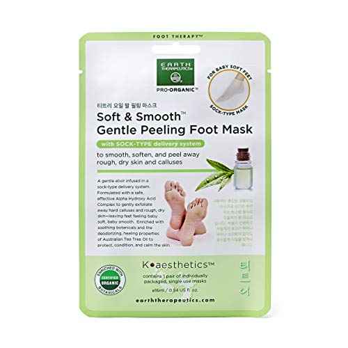 Earth Therapeutics Soft & Smooth Gentle Peeling Foot Mask - 2 Pairs