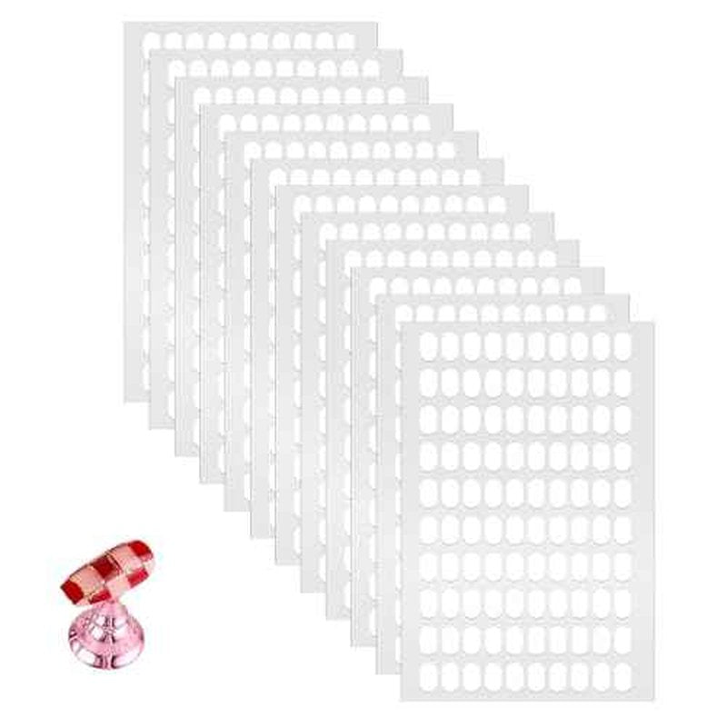 1200 Pcs False Tip Double Sided Adhesive Tapes for Nail Art Display - Pre-cut Strips for Nail Art Holder and Display Book