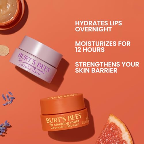 Burt¡¯s Bees Stocking Stuffers, Lavender Vanilla Lip Sleeping Mask, With Hyaluronic Acid and Squalane Moisturizer To Instantly Hydrate Lips, Overnight Lip Mask, Lip Treatment Christmas Gifts, 0.45 oz.