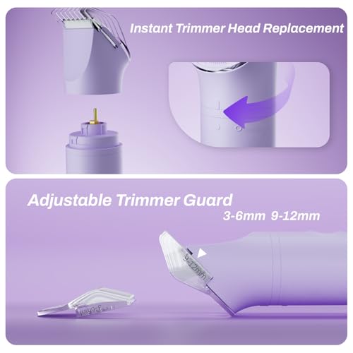 Bikini Trimmer for Women, 3 in 1 Electric Razors for Women - Cordless Body Shaver for Trip - IPX7 Waterproof with LED Display, Ceramic Blade, Rechargeable Lady Trimmer for Underarm Body Leg Face