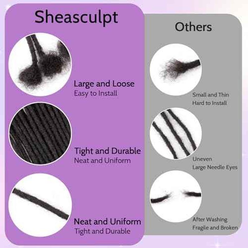 Loc Extensions Human Hair 0.4cm&0.6 cm&0.8cm width 4-18inch 10, 20, 40, 100 strands 100% Human Hair Locs Extensions for Men Women Natural Dreadlocks Can Be Dyed Bleached Curled 0.4cm 14inch 70Strands