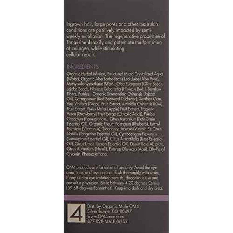 Organic Male OM4 Resurface: Citrus Bamboo Resurfacing Scrub - Mens Gentle Exfoliator Renews Hydrates Skin