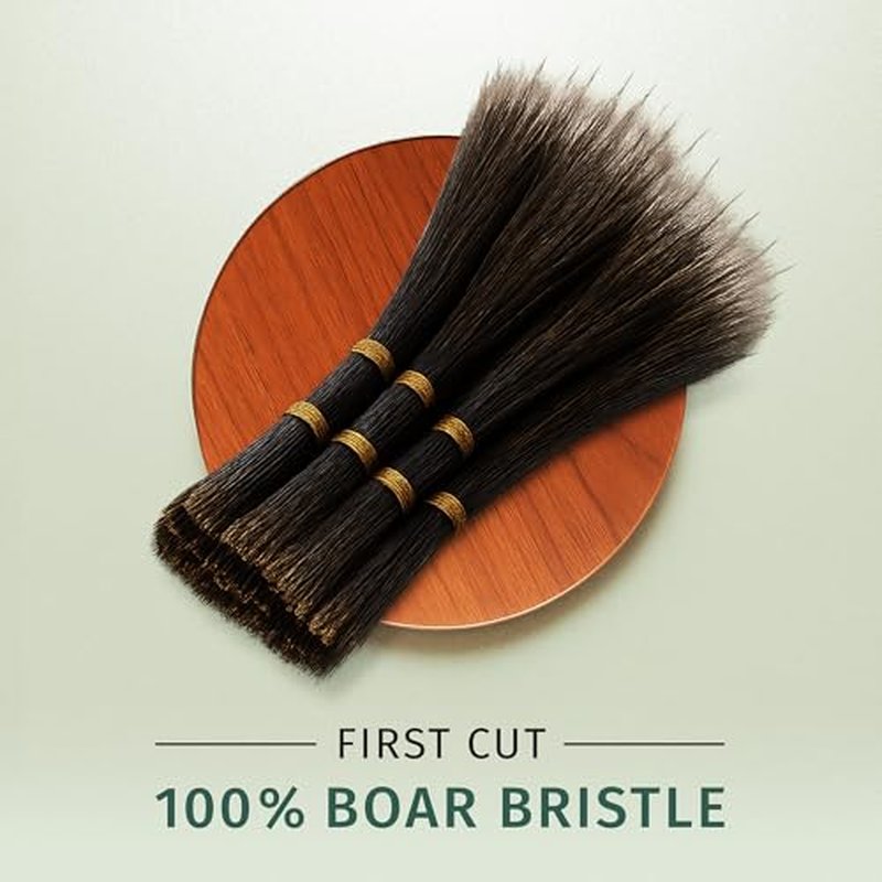 Since 1869 Hand Made in Germany - Robust Craftsman 100% Boar Bristle Hair Brush for Men, Suitable For Thin To Normal Hair, Firm, Naturally Conditions Hair, Improves Texture and Stimulates the Scalp
