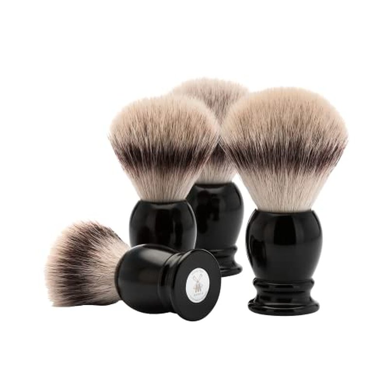 M?HLE Classic Silvertip Badger Fiber Brush | High-Grade Black Resin Handle | Luxury Shave Accessory for Men