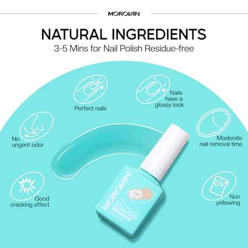 Morovan Gel Nail Polish Remover: Easy Remove Gel Polish Natural Formula Portable Kit with Cuticle Pusher & Scraper No Soaking or Wrapping