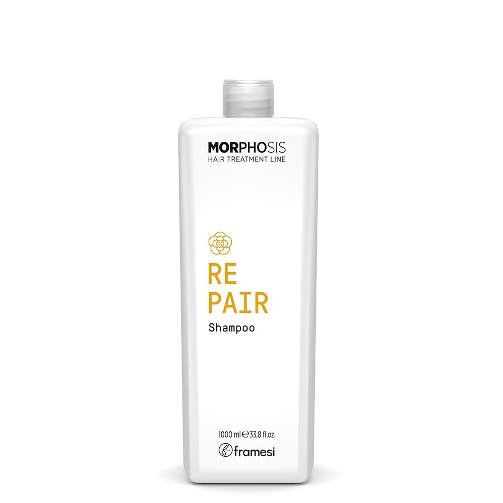 Framesi Morphosis Repair Shampoo - Moisturizing Shampoo for Damaged Hair - Hydrating for Dehydrated, Overtreated, Brittle Hair - Weightless, Fine Hair Friendly + Recognizable Ingredients (33.8 Fl Oz)