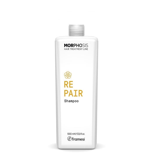 Framesi Morphosis Repair Shampoo - Moisturizing Shampoo for Damaged Hair - Hydrating for Dehydrated, Overtreated, Brittle Hair - Weightless, Fine Hair Friendly + Recognizable Ingredients (33.8 Fl Oz)