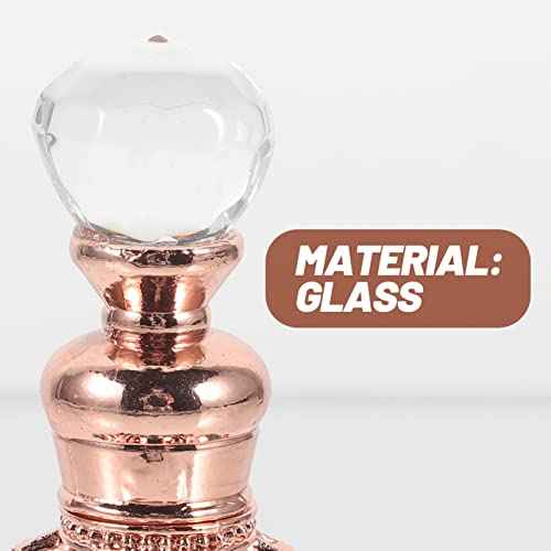 minkissy Empty Perfume Bottles Vintage Perfume Bottle, Empty Perfume Bottle Refillable Glass Bottle Vintage Empty Crystal Perfume Bottle Rose Gold Perfume Flask