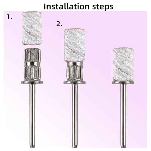 100 Pcs (180 Grit White)Sanding Bands Nail Drill Bit with 0.31in diameter,Nail Drill Bits Extreme Fine Grit Sanding Band,Sanding Belt Upgrade Mandrel Bits,Professional Nail Drill Bit for Acrylic Nails