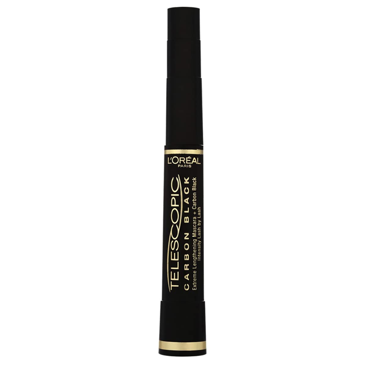 L'Oreal Paris Makeup Telescopic Original Lengthening Mascara, Black, 0.27 Fl Oz (1 Count) & Makeup Telescopic Original Lengthening Mascara, Carbon Black, 0.27 Fl Oz (Pack of 1)
