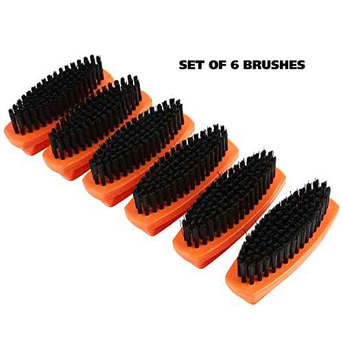 GreatNeck 19025 Nail Brush, 6 Pack Nail and Hand Scrub Brush Set, Stiff Bristles, Comfortable Scrubber Grip, Salon or Construction Quality, Gift For DIYer or Nail Techs
