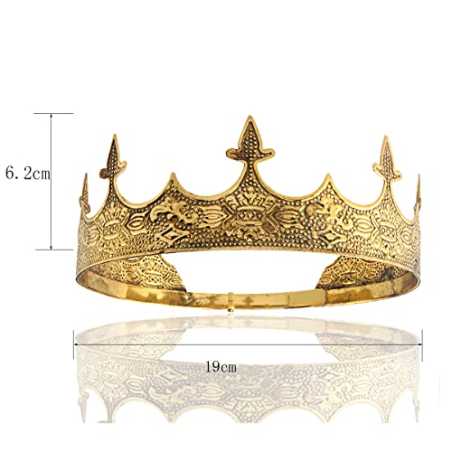 Crown Hair Jewelry Royal King Diadem Men Metal Big Tiaras For Wedding Prom Bridal Party Halloween Costume Christmas Gifts