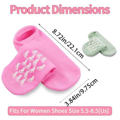 Foot Moisturizing Socks 2Pairs,One Size Silicone Socks for Women,Gel Socks for Foot Care,Silicone Socks for Repairing and Softening Dry Cracked Feet Women.