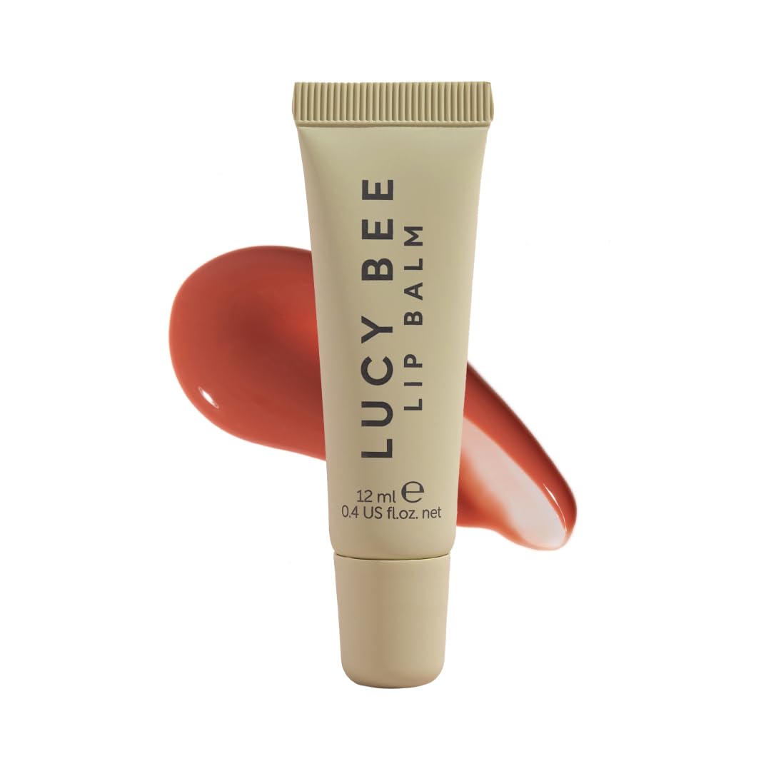 Lucy Bee Tinted Lip Gloss, Plumping & Nourishing, Dusky Rose Shade, Conditioning Vegan Lip Gloss, Non-Sticky, Glossy Finish with Shea, Mango & Avocado, 0.4 fl oz