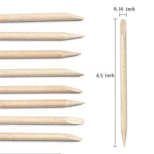 Nail Art Orange Wood Sticks,AMOSTBY 50PCS Multi Functional Cuticle Pusher Remover Manicure Pedicure Tool,4.5 inch